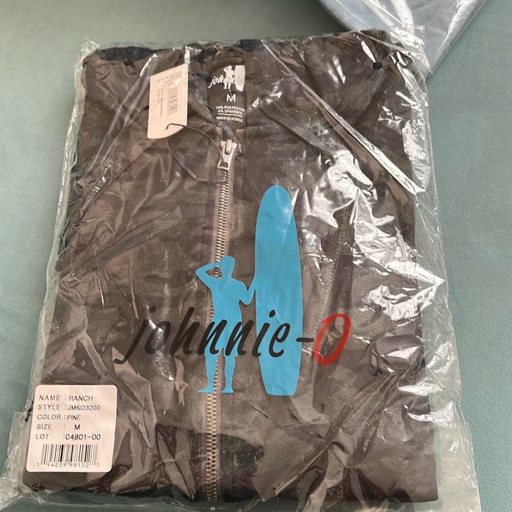 Johnnie-o zip up hoodie Ranch style pine color size medium